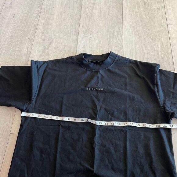 BALENCIAGA unisex black distress shirt size m - Picture 3 of 14